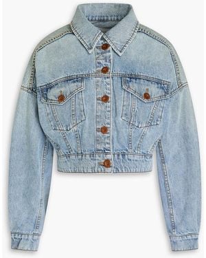 Zimmermann Cropped Denim Jacket - Blue