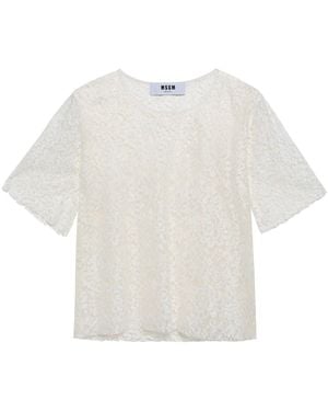 MSGM Corded Lace Top - White