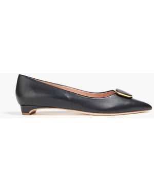 Rupert Sanderson Bedfa Embellished Leather Point-Toe Flats - Black