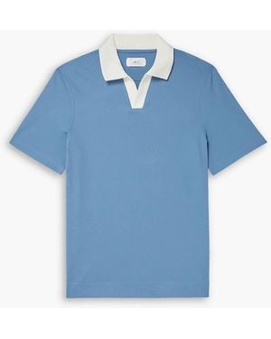 MR P. Two-Tone Piqué Polo Shirt - Blue