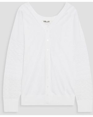 Diane von Furstenberg Grace Burnout-Effect Knitted Cardigan - White