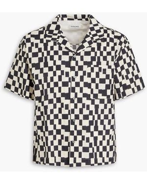 FRAME Checked Lyocell And Cotton-Blend Shirt - White