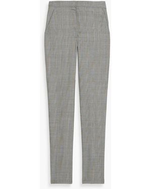 McQueen Checked Wool Slim-Leg Pants - Gray