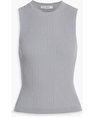 FRAME Cable-Knit Tank - Gray