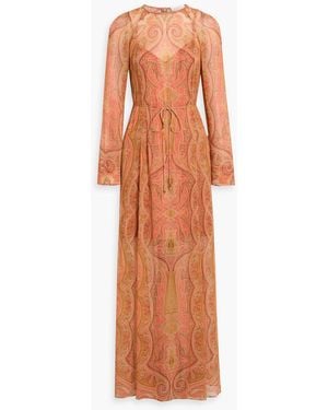 Zimmermann Paisley-Print Chiffon Maxi Dress - Orange