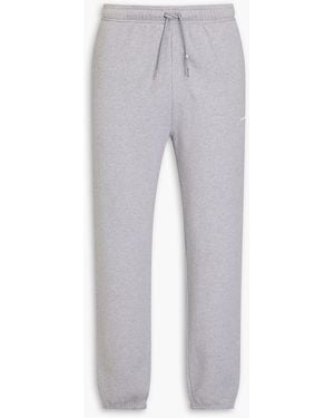 Sandro Embroidered Cotton-fleece Joggers - Grey