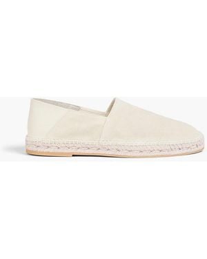 Officine Generale Espadrilles aus veloursleder mit einklappbarer fersenpartie - Weiß