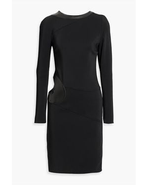 Tom Ford Leather-Trimmed Cutout Crepe Dress - Black