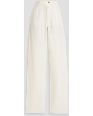 Loulou de Saison Peran Slub Woven Straight-leg Pants - White