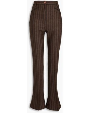 Acne Studios Schlaghose aus twill aus einer woll-baumwollmischung mit streifen - Braun