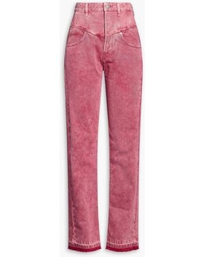 Isabel Marant Noemie Acid-wash High-rise Straight-leg Jeans - Pink