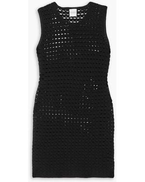 Madeleine Thompson Alexia Crochet-knit Wool And Cashmere-blend Mini Dress - Black