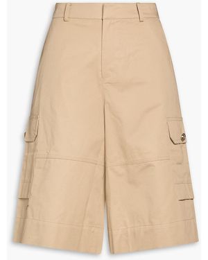 Maje Cotton-Gabardine Shorts - Natural
