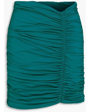 Maygel Coronel Garza Ruched Stretch-Jersey Mini Skirt - Blue