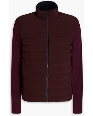 Aztech Mountain Knit-paneled Quilted Shell Down Jacket - Red