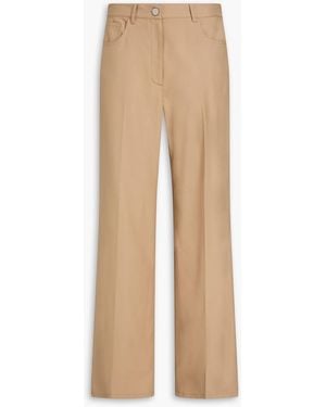 Theory Flannel Wide-Leg Trousers - Natural