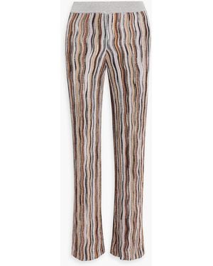 Missoni Sequin-embellished Crochet-knit Straight-leg Pants - Brown