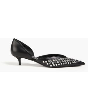 Philosophy Di Lorenzo Serafini Crystal-embellished Leather Court Shoes - Black