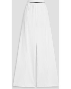 Brunello Cucinelli Cotton-Blend Jersey Wide-Leg Pants - White