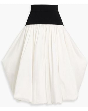 Jonathan Simkhai Corrin Ribbed-Knit And Cotton-Poplin Midi Skirt - White