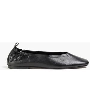 A.Emery Olgi Collapsible-Heel Leather Ballet Flats - Black