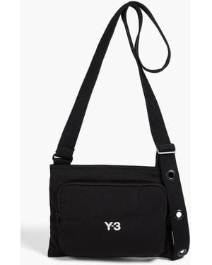 Y-3 Messenger bag aus canvas mit stickereien - Schwarz