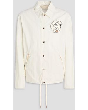 Moncler Satsuma Appliquéd Cotton-Blend Overshirt - Natural