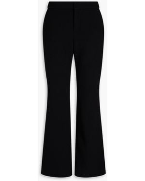 Balmain Wool-Crepe Flared Pants - Black
