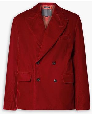 R13 Double-breasted Velvet Blazer - Red