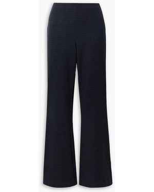 Tibi Ali Checked Stretch-knit Flared Pants - Blue