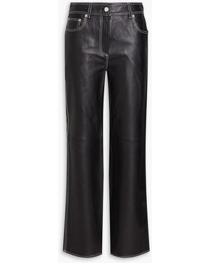 Stand Studio Leather Straight-leg Pants - Black