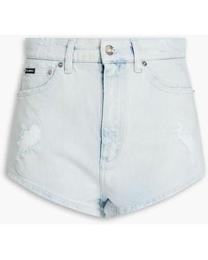 Dolce & Gabbana Distressed Denim Shorts - Blue