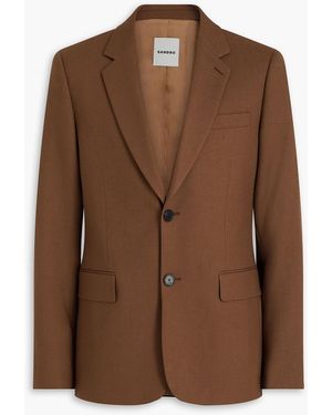 Sandro Grain De Poudre Wool-blend Suit Jacket - Brown