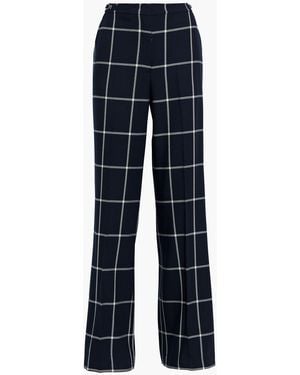 Gabriela Hearst Vesta Checked Wool-twill Bootcut Trousers - Blue