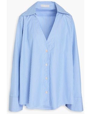 Palmer//Harding Reset Striped Cotton-poplin Shirt - Blue