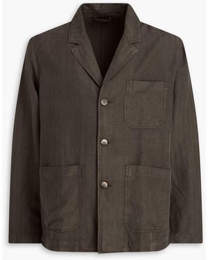 Frescobol Carioca Lyocell, Linen And Cotton-Blend Blazer - Brown