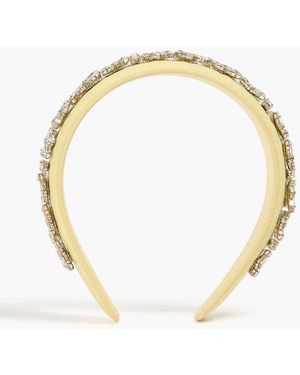 Zimmermann Crystal-Embellished Leather Headband - White
