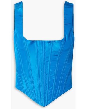 Christopher John Rogers Silk-faille Bustier Top - Blue
