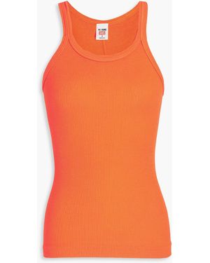 RE/DONE Ribbed Cotton-jersey Tank - Orange