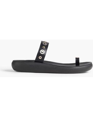 Ancient Greek Sandals Thalia Eyelet-Embellished Leather Sandals - Black