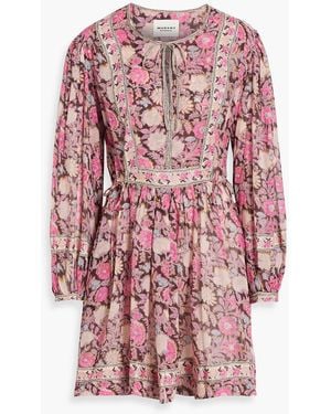 Isabel Marant Gilinesia Printed Cotton-Voile Mini Dress - Pink