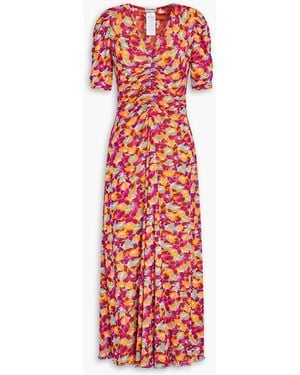 Diane von Furstenberg Koren Reversible Printed Stretch-mesh Midi Dress - Red