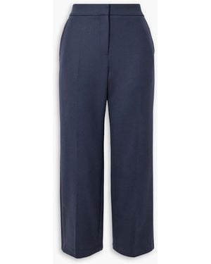 Brandon Maxwell Cropped hose mit geradem bein aus einer wollmischung - Blau