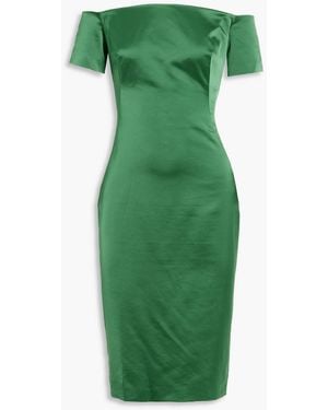 Lela Rose Off-the-shoulder Satin-crepe Dress - Green