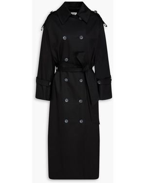 By Malene Birger Double-breasted Cotton-blend Gabardine Trench Coat - Black