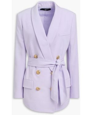 Balmain Double-Breasted Crepe Blazer - Purple