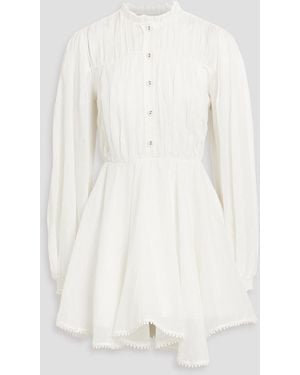 Charo Ruiz Gracy Ramie-Blend Voile Mini Dress - White