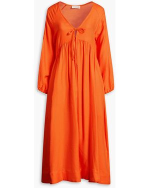 Casa Raki Elda Cotton Midi Dress - Orange