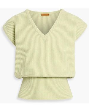 LE17SEPTEMBRE Ribbed Wool-Blend Vest - Yellow