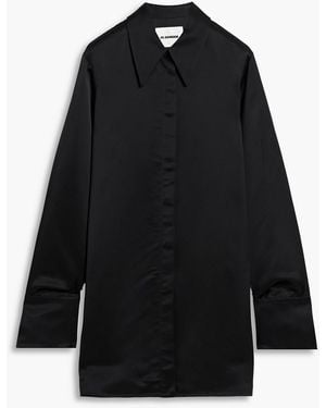 Jil Sander Cupro-Blend Satin Shirt - Black